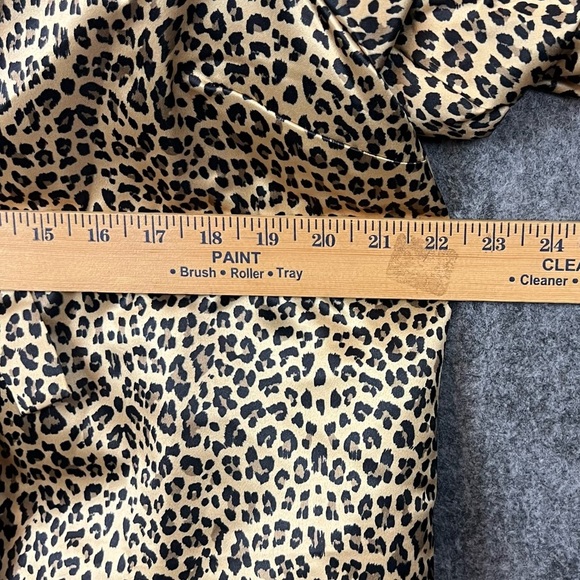 English Factory Animal Print Puff Sleeve Blouse Size Large - Picture 7 of 12